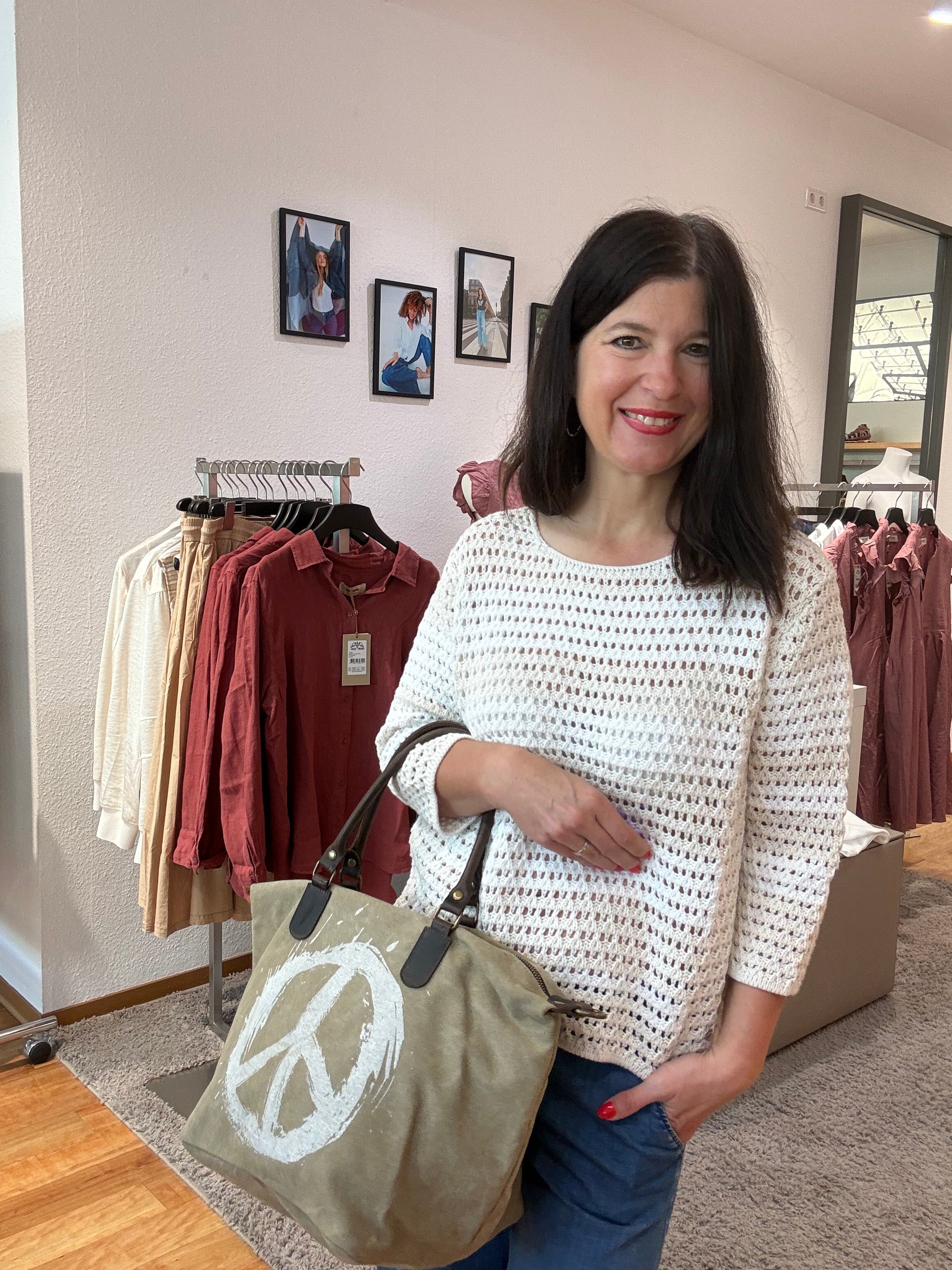 Canvas-Shopper mit Peace-Zeichen