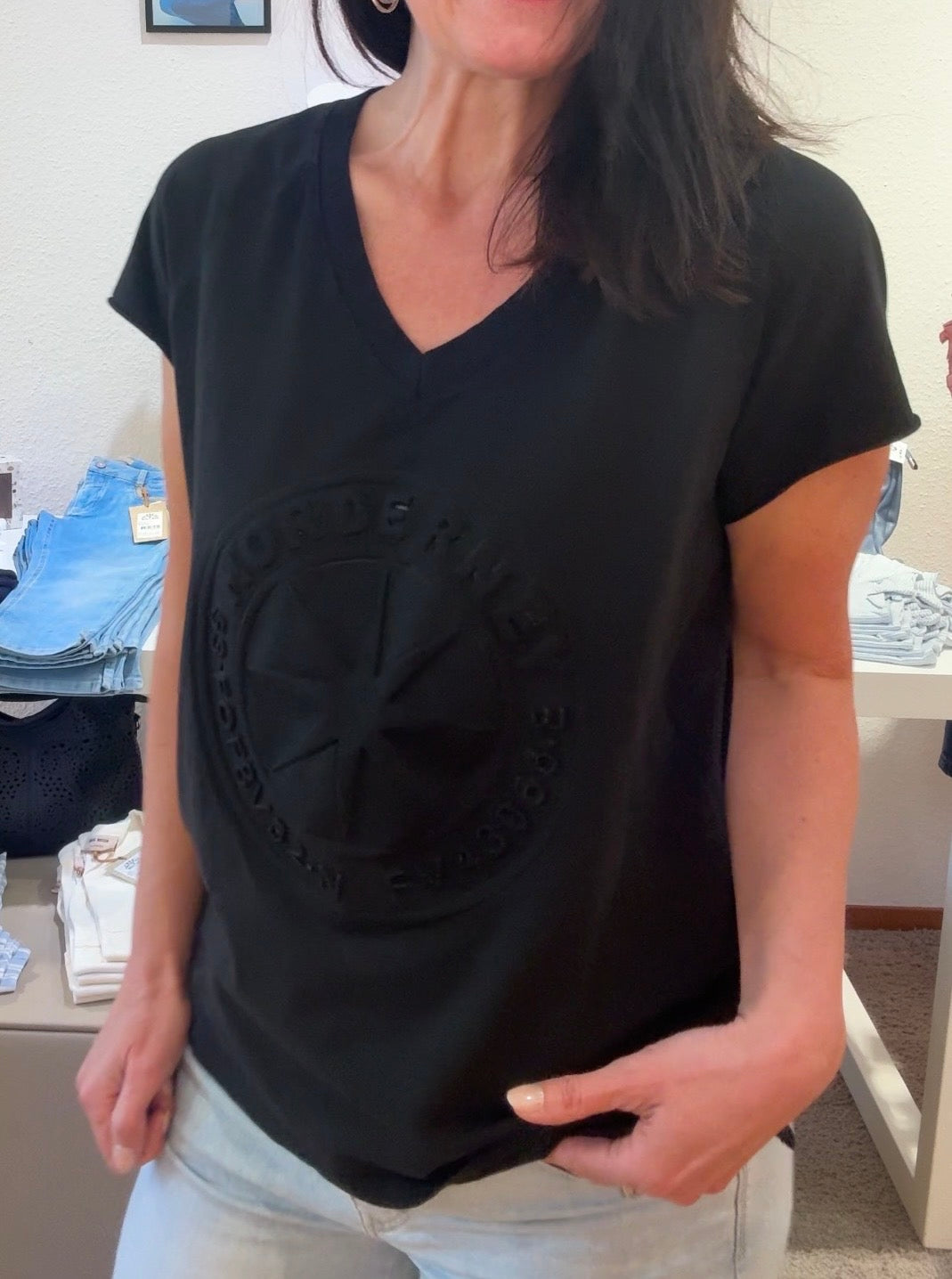 Shirt mit 3D-Print & Used-Look