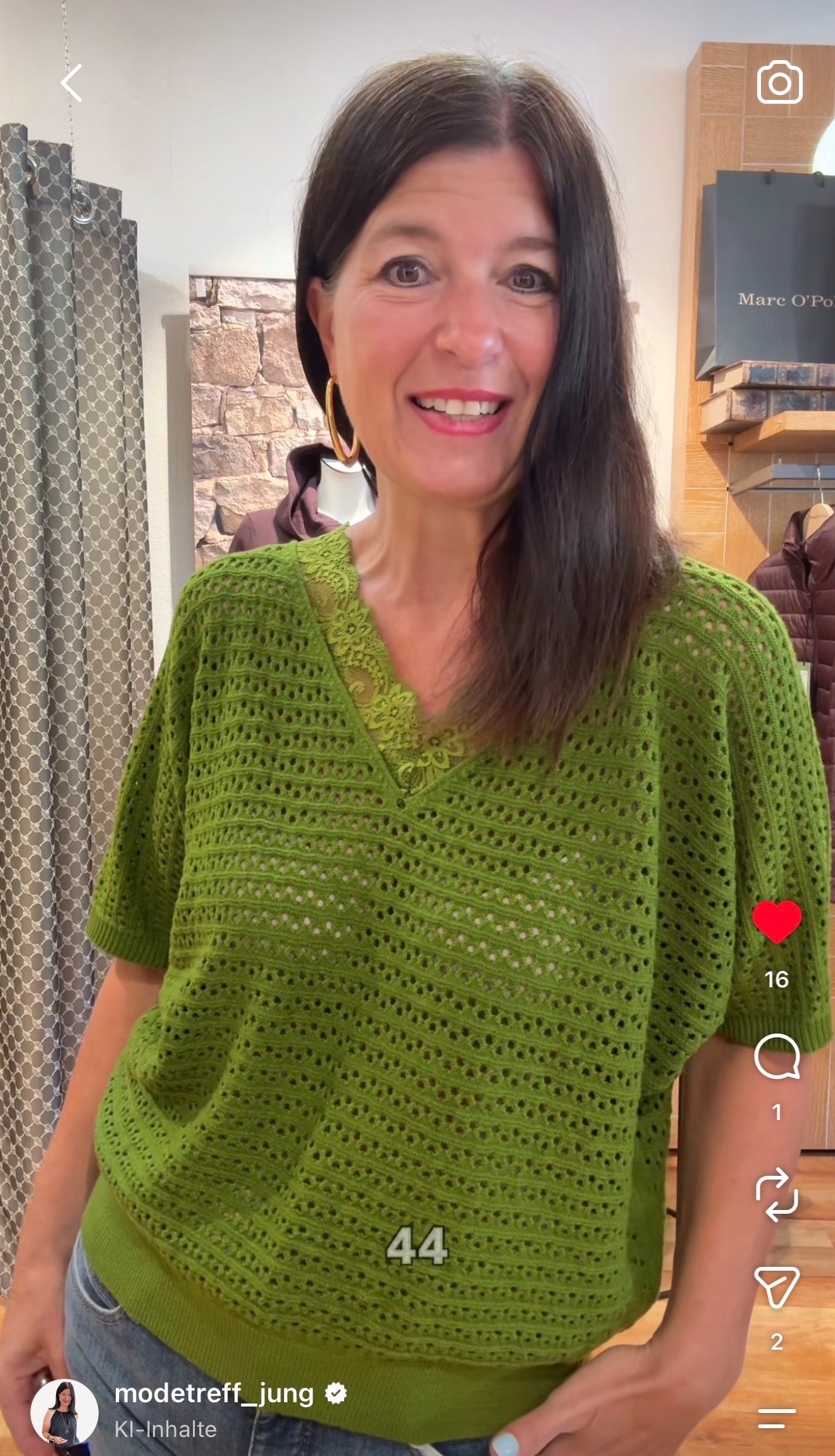 Lochstrick-Pullover mit Spitzendetail