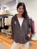 Sweatjacke mit Kapuze & Rückenprint 3 Farben