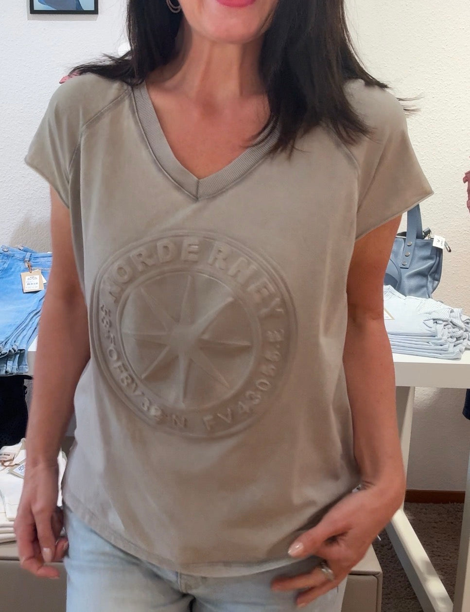 Shirt mit 3D-Print & Used-Look