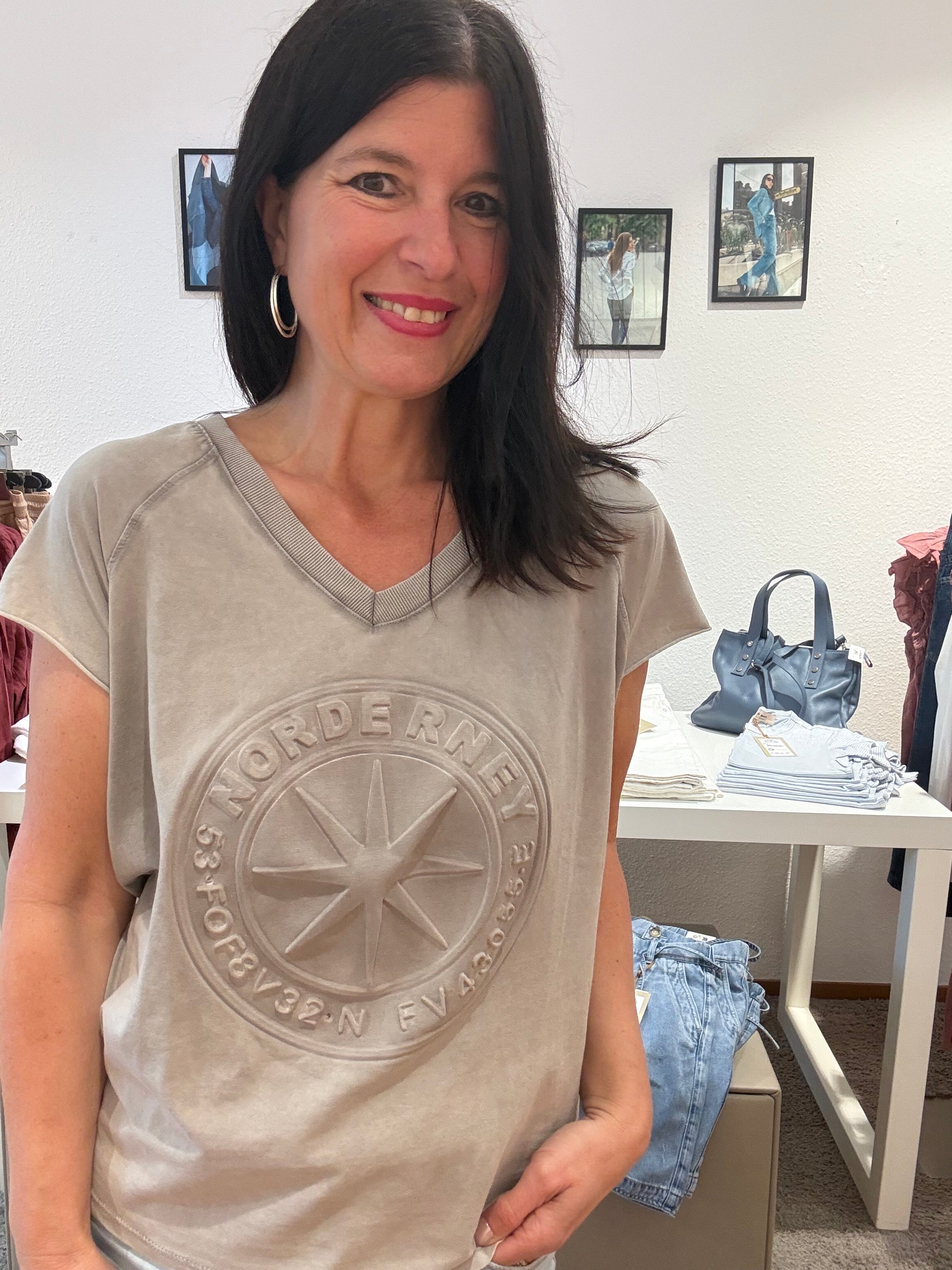 Shirt mit 3D-Print & Used-Look