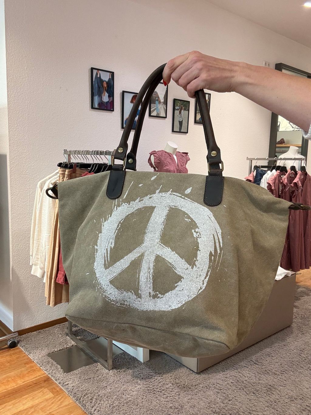 Canvas-Shopper mit Peace-Zeichen
